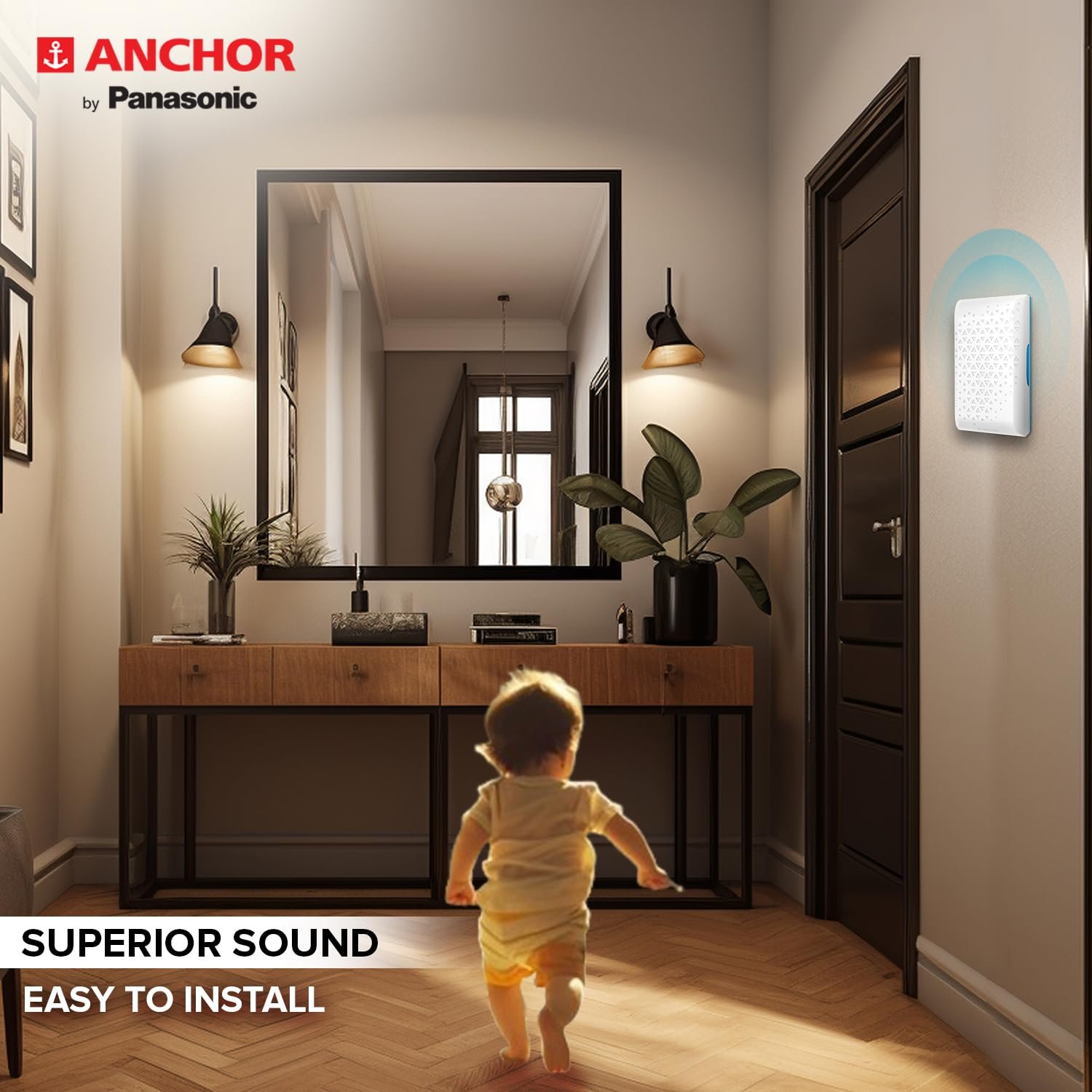 Anchor by Panasonic Ding Dong Doorbell | Calling Bell for Home | Door Bell for Office, School (22664) - Image 3
