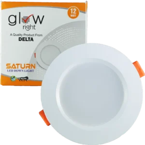 GlowRight 12W Saturn LED Concealed Down Light | Cool White | Slim Modern False Ceiling Lighting | Suitable for 3-Inch Cutout | 2-Year Warranty | Pack of 1