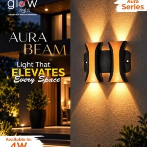 GlowRight LED Outdoor UP Down Wall Light 4 Way Exterior Wall Step Light Fixture (Warm White)